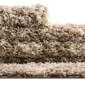 Light Brown 3' 3 x 16' 5 Moroccan Trellis Shag Runner Area Rug Thick Soft Touch Fluffy & Plush Shaggy Pile