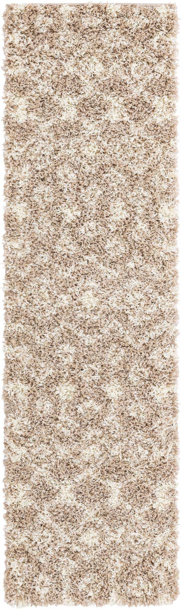 Light Brown 2' x 7' Moroccan Trellis Shag Runner Rug
