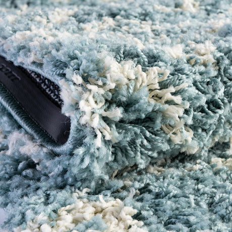 Light Blue 10' x 13' 1 Moroccan Trellis Shag Rectangle Area Rug Thick Soft Touch Fluffy & Plush Shaggy Pile 100% Polypropylene Geometric Traditional Carpet for Sale at Rug Engine