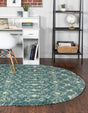 Light Blue 5' 3 x 8' Moroccan Trellis Shag Oval Rug