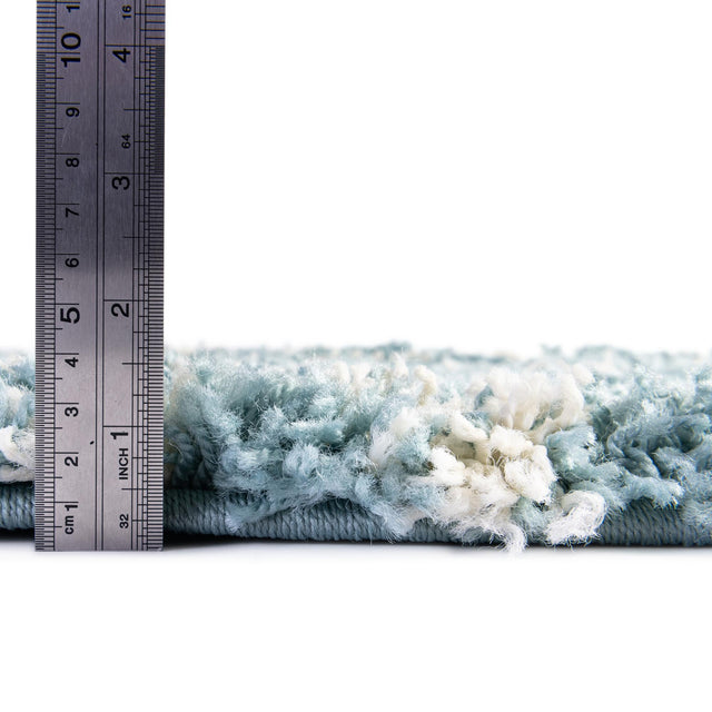 Light Blue 5' 3 x 8' Moroccan Trellis Shag Oval Rug