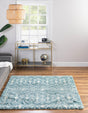 Light Blue 4' x 4' Moroccan Trellis Shag Square Rug