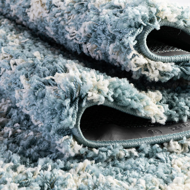 Light Blue 2' x 8' Moroccan Trellis Shag Runner Area Rug Thick Soft Touch Fluffy & Plush Shaggy Pile