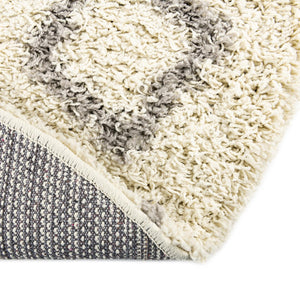 Ivory 5' 3 x 8' Trellis Shag Oval Area Rug Thick Soft Touch Fluffy & Plush Shaggy Pile