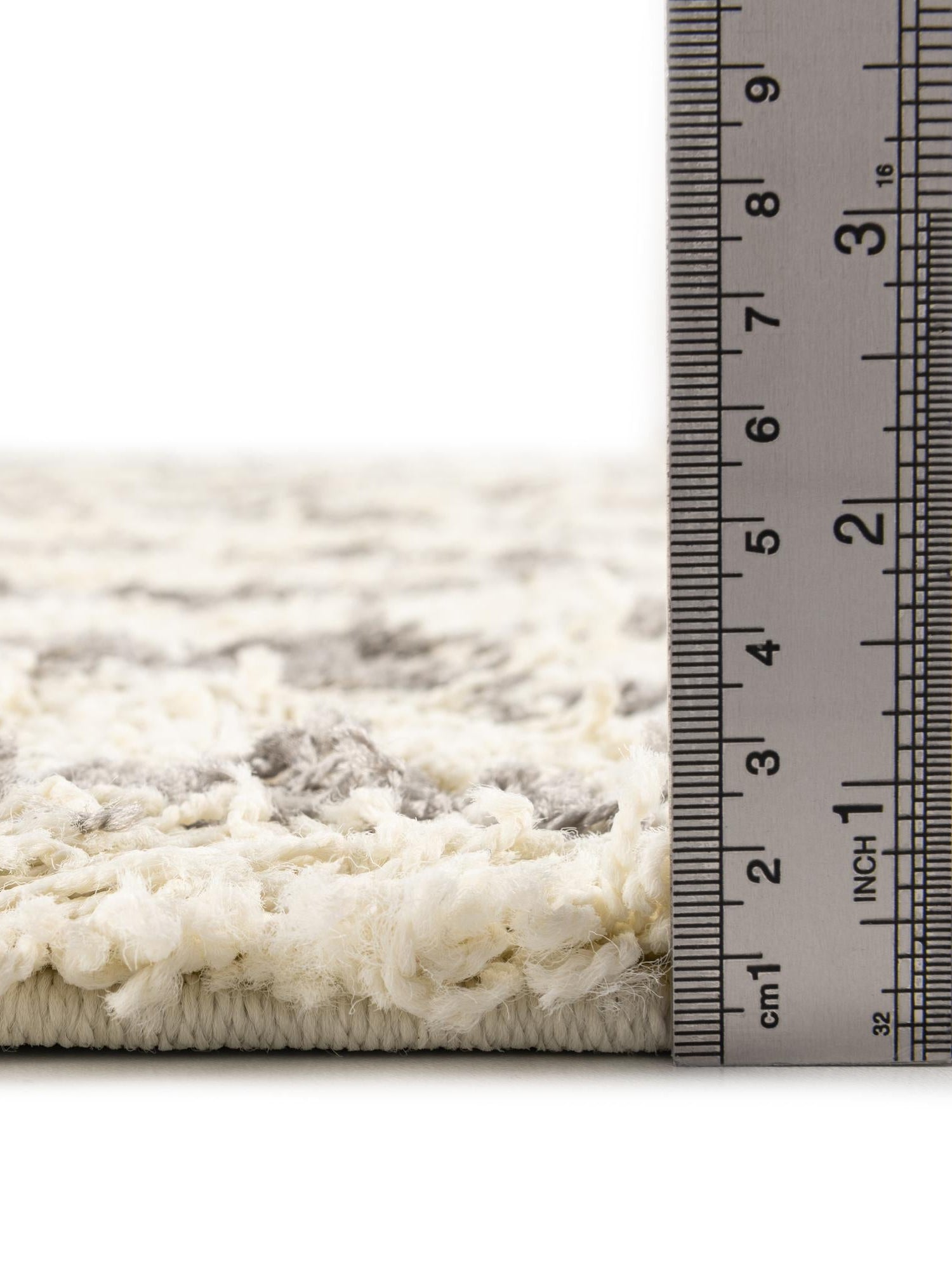 Ivory 3' 3 x 3' 3 Trellis Shag Round Area Rug Thick Soft Touch Fluffy & Plush Shaggy Pile Geometric Modern Unique Carpet for Home Interior Design for Sale at Rug Engine