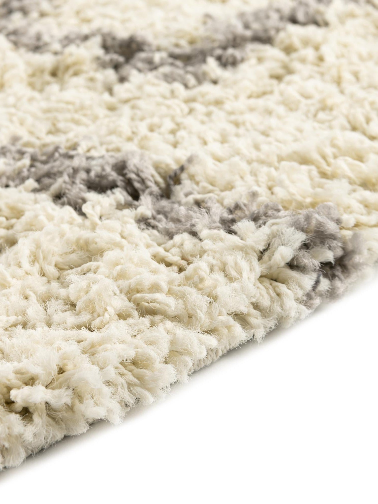 Ivory 3' 3 x 3' 3 Trellis Shag Round Area Rug Thick Soft Touch Fluffy & Plush Shaggy Pile Geometric Modern Unique Carpet for Home Interior Design for Sale at Rug Engine