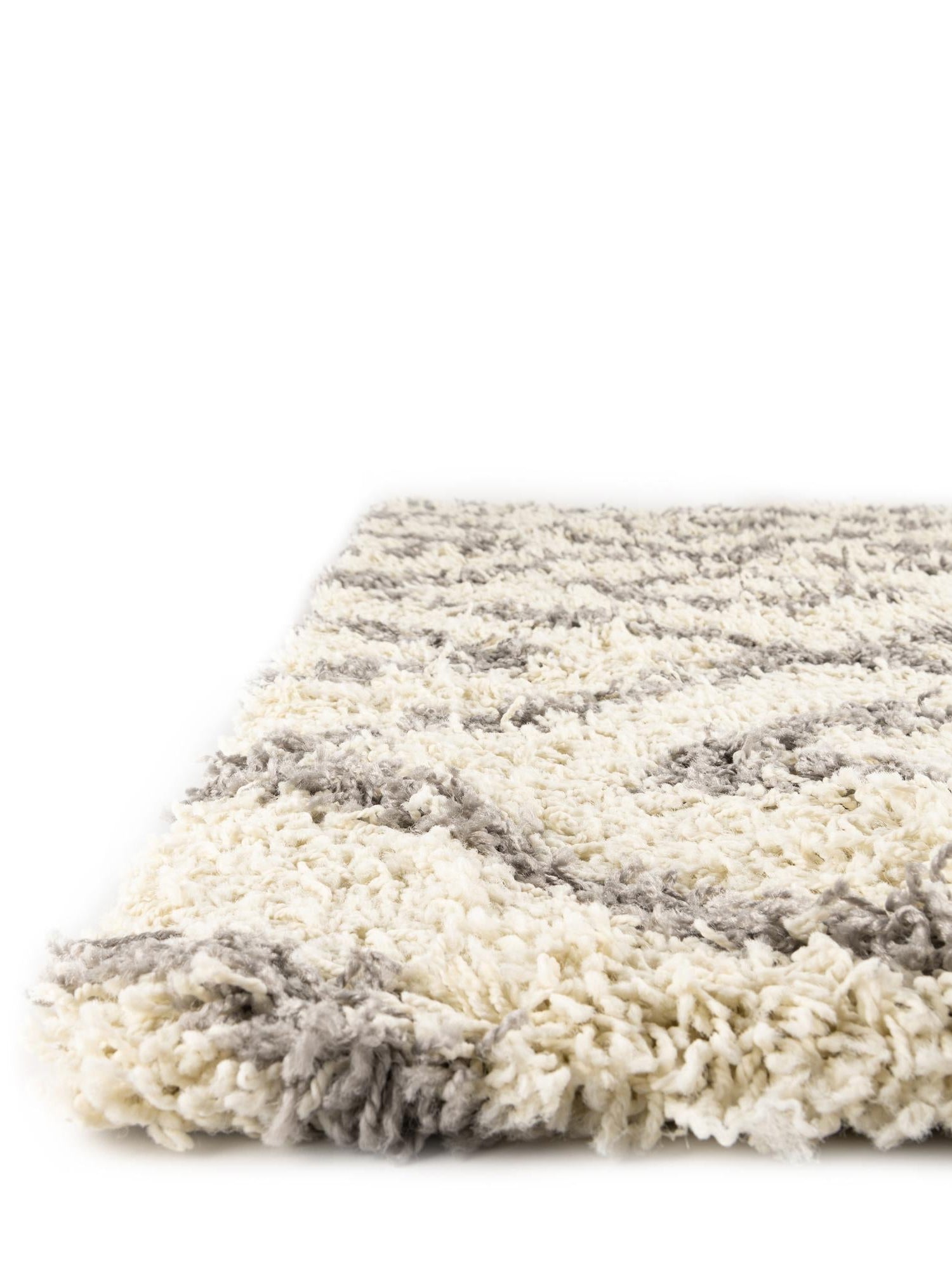 Ivory 6' x 6' Trellis Shag Square Area Rug Thick Soft Touch Fluffy & Plush Shaggy Pile Geometric Modern Unique Carpet for Home Interior Design for Sale at Rug Engine
