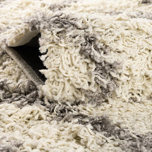 Ivory 2' x 8' Trellis Shag Runner Area Rug Thick Soft Touch Fluffy & Plush Shaggy Pile