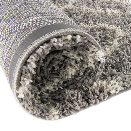 Gray 10' x 13' Trellis Shag Rectangle Area Rug Thick Soft Touch Fluffy & Plush Shaggy Pile Geometric Modern Unique Carpet for Home Interior Design for Sale at Rug Engine