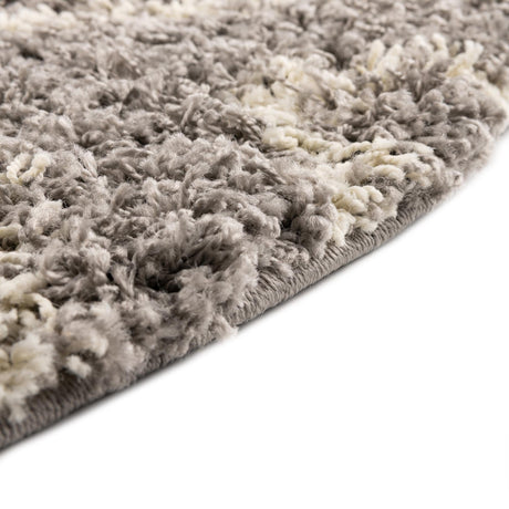 Gray 10' x 10' Trellis Shag Round Area Rug Thick Soft Touch Fluffy & Plush Shaggy Pile Geometric Modern Unique Carpet for Home Interior Design for Sale at Rug Engine