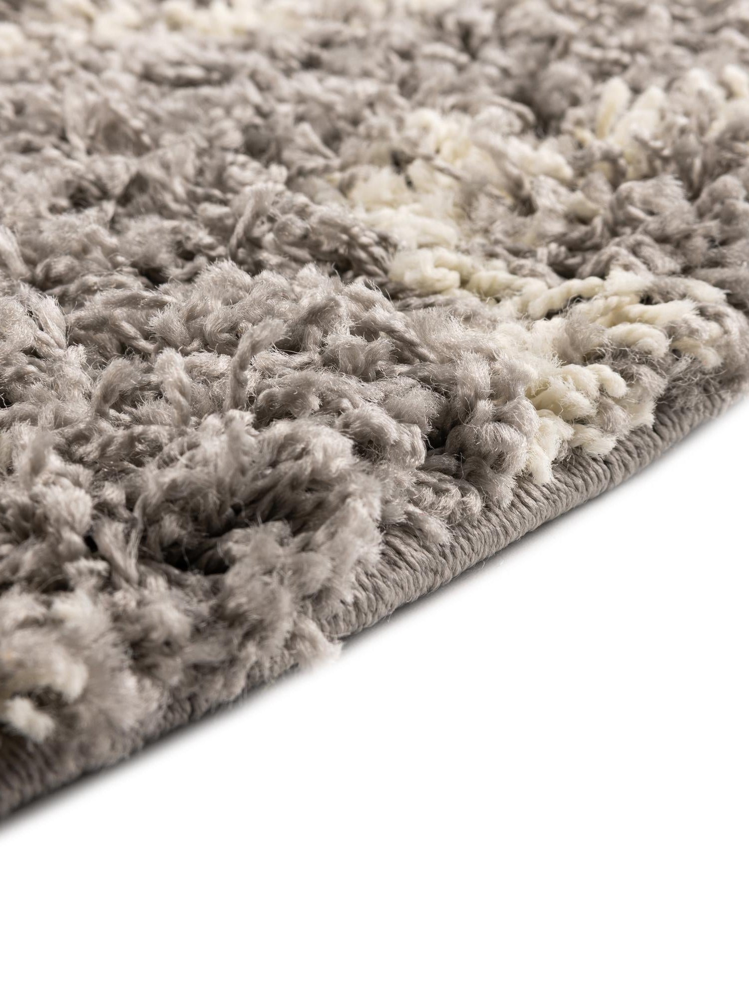 Gray 3' 3 x 3' 3 Trellis Shag Round Area Rug Thick Soft Touch Fluffy & Plush Shaggy Pile Geometric Modern Unique Carpet for Home Interior Design for Sale at Rug Engine