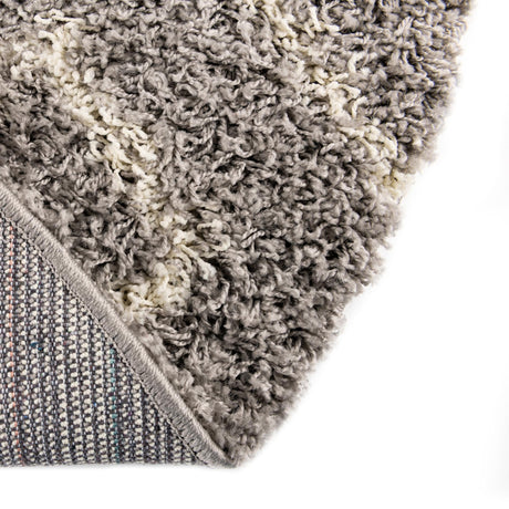 Gray 10' x 10' Trellis Shag Round Area Rug Thick Soft Touch Fluffy & Plush Shaggy Pile Geometric Modern Unique Carpet for Home Interior Design for Sale at Rug Engine