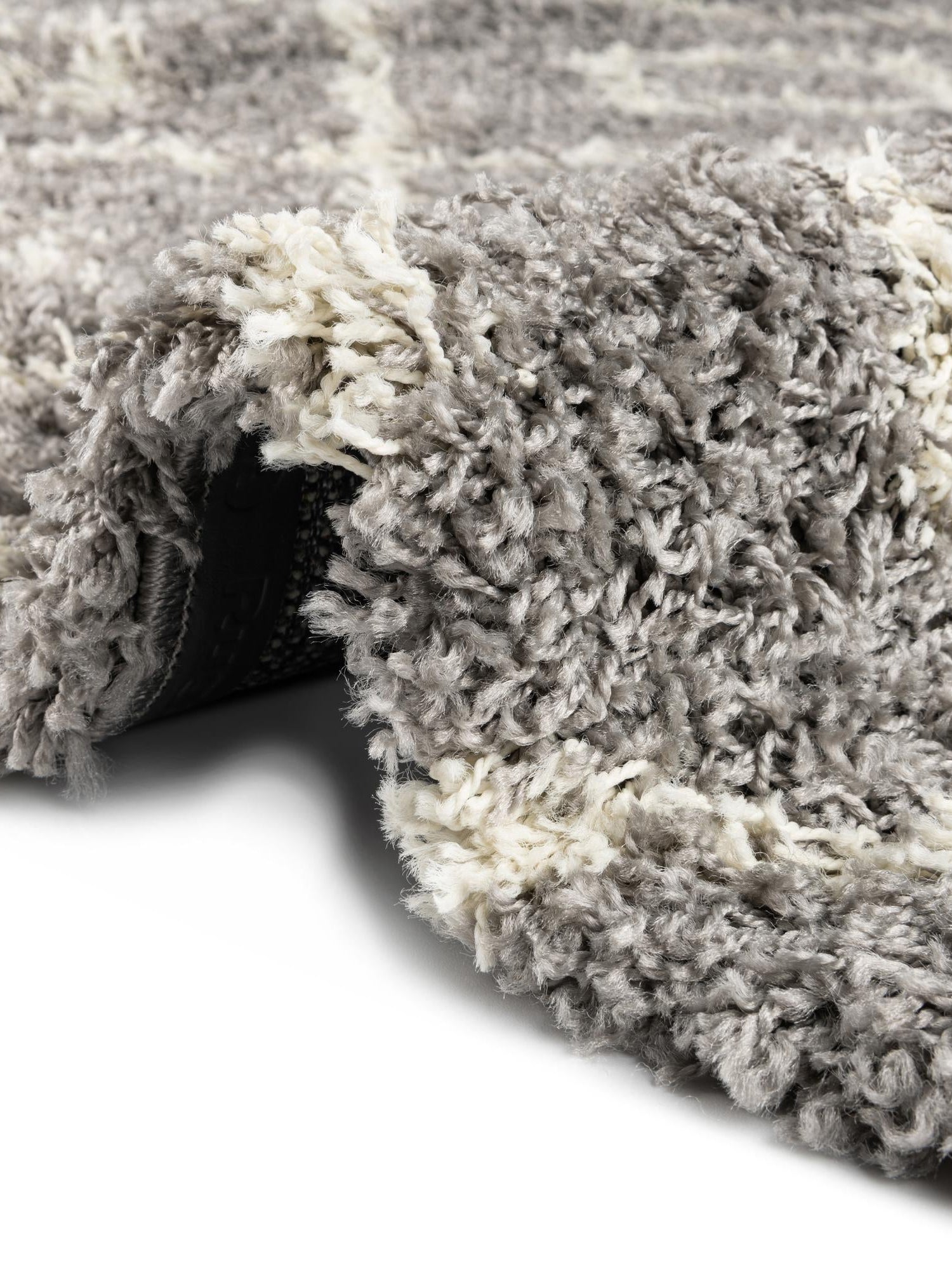 Gray 6' x 6' Trellis Shag Round Area Rug Thick Soft Touch Fluffy & Plush Shaggy Pile Geometric Modern Unique Carpet for Home Interior Design for Sale at Rug Engine