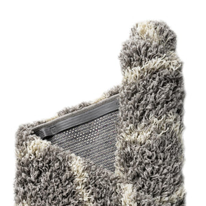 Gray 7' 10 x 7' 10 Trellis Shag Round Area Rug Thick Soft Touch Fluffy & Plush Shaggy Pile