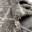Gray 7' 10 x 7' 10 Trellis Shag Round Area Rug Thick Soft Touch Fluffy & Plush Shaggy Pile