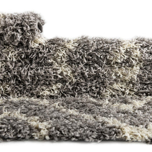 Gray 7' 10 x 7' 10 Trellis Shag Round Area Rug Thick Soft Touch Fluffy & Plush Shaggy Pile