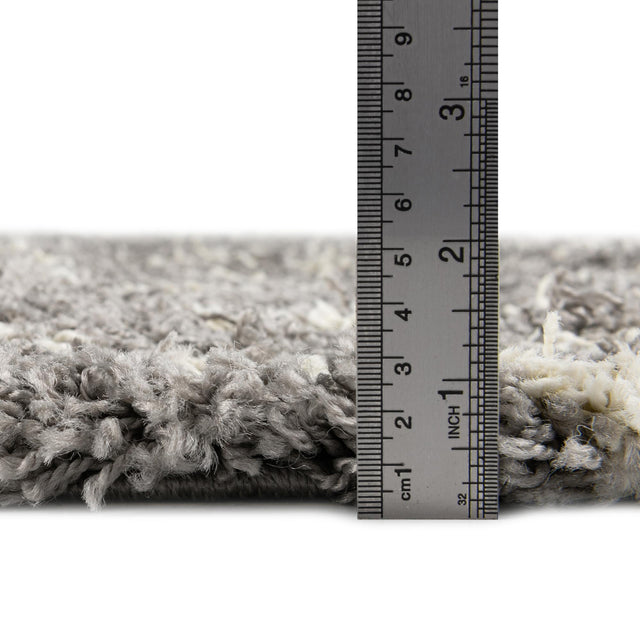 Gray 3' 3 x 3' 3 Trellis Shag Square Area Rug Thick Soft Touch Fluffy & Plush Shaggy Pile