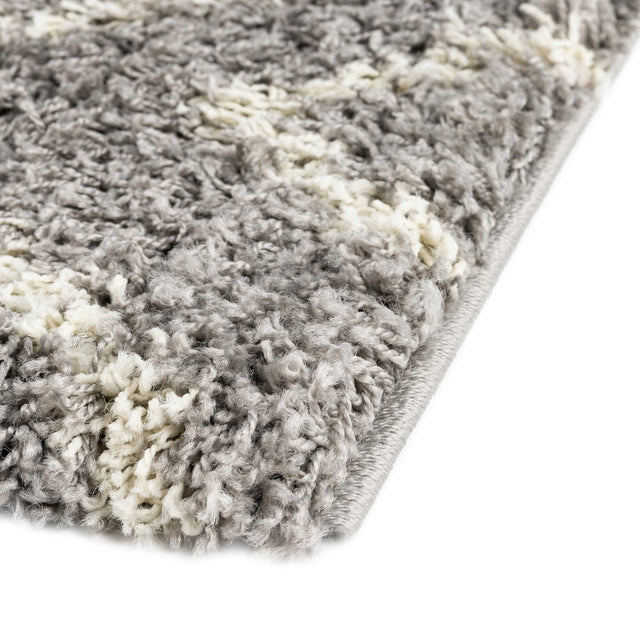 Gray 6' x 6' Trellis Shag Square Area Rug Thick Soft Touch Fluffy & Plush Shaggy Pile