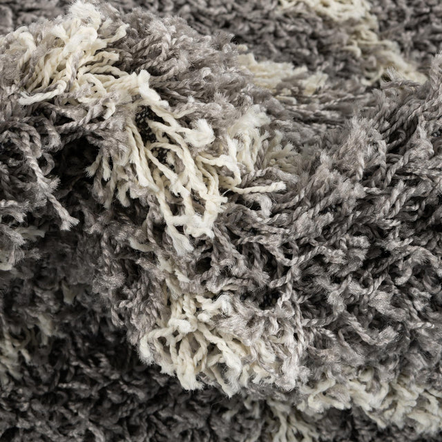 Gray 3' 3 x 3' 3 Trellis Shag Square Area Rug Thick Soft Touch Fluffy & Plush Shaggy Pile