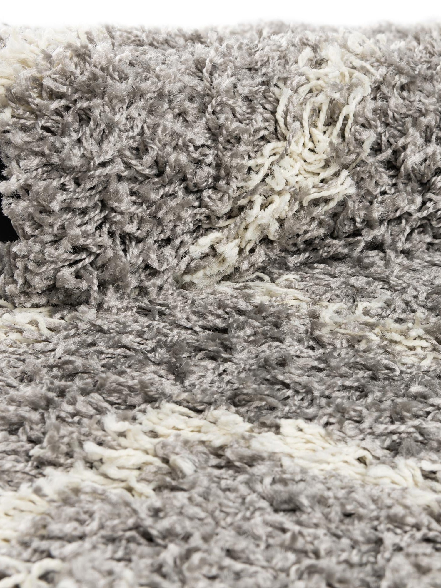 Gray 3' 3 x 16' 5 Trellis Shag Runner Area Rug Thick Soft Touch Fluffy & Plush Shaggy Pile Geometric Modern Unique Carpet for Home Interior Design for Sale at Rug Engine