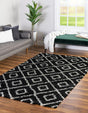 Black and White 10' x 13' Trellis Shag Rectangle Area Rug Thick Soft Touch Fluffy & Plush Shaggy Pile