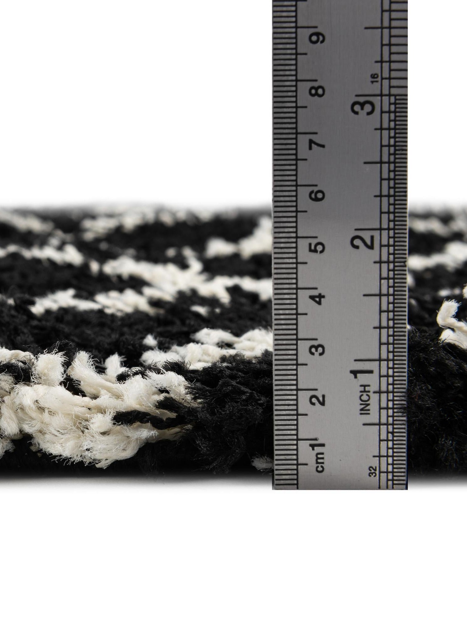 Black and White 8' x 10' Trellis Shag Rectangle Area Rug Thick Soft Touch Fluffy & Plush Shaggy Pile Geometric Modern Unique Carpet for Home Interior Design for Sale at Rug Engine