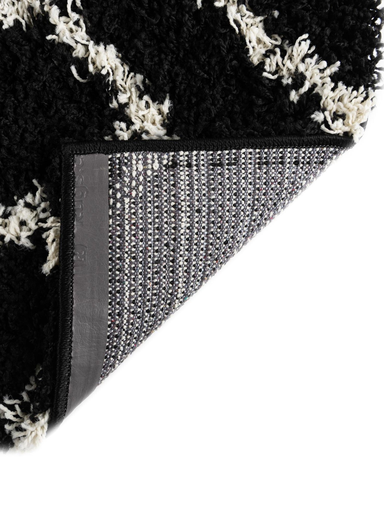 Black and White 10' 8 x 14' Trellis Shag Rectangle Area Rug Thick Soft Touch Fluffy & Plush Shaggy Pile Geometric Modern Unique Carpet for Home Interior Design for Sale at Rug Engine