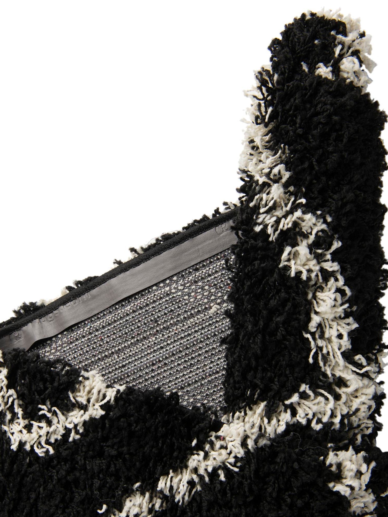 Black and White 3' 3 x 3' 3 Trellis Shag Round Area Rug Thick Soft Touch Fluffy & Plush Shaggy Pile Geometric Modern Unique Carpet for Home Interior Design for Sale at Rug Engine