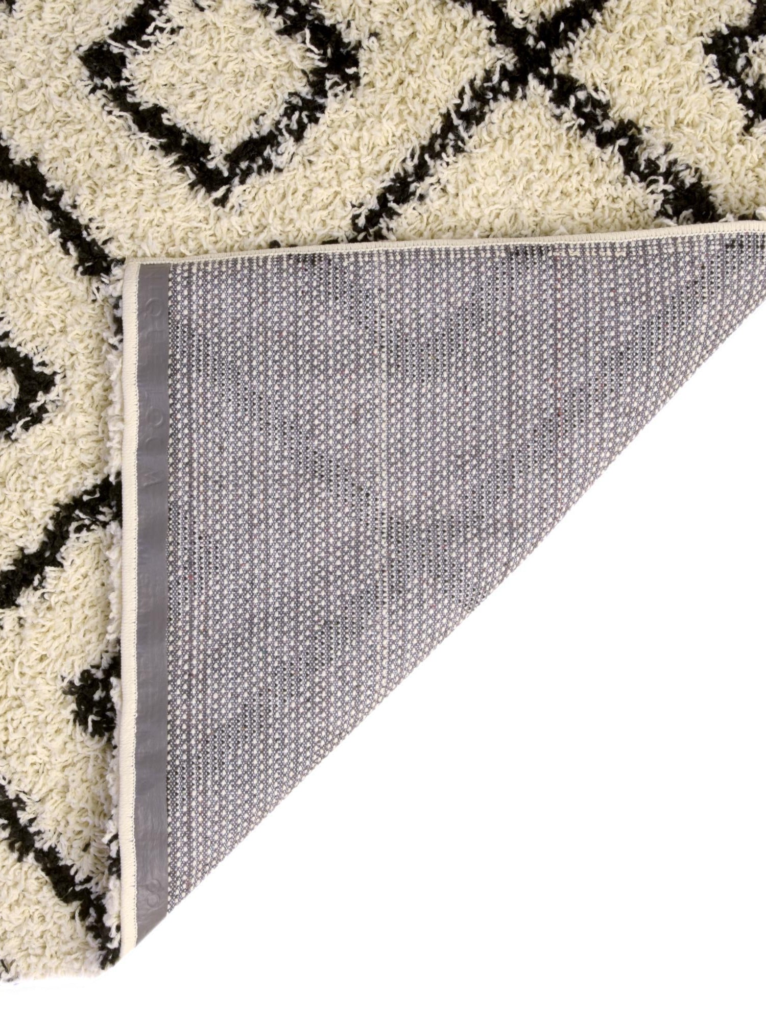 White and Black 6' x 6' Trellis Shag Square Area Rug Thick Soft Touch Fluffy & Plush Shaggy Pile Geometric Modern Unique Carpet for Home Interior Design for Sale at Rug Engine