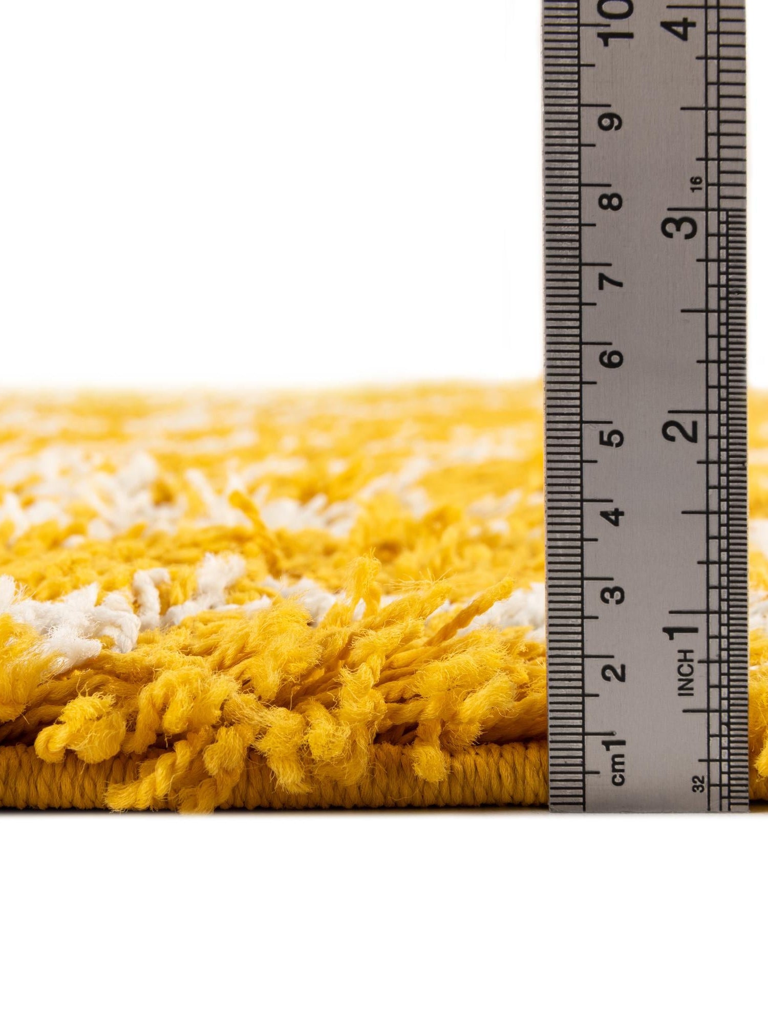 Yellow 4' x 6' Trellis Shag Rectangle Area Rug Thick Soft Touch Fluffy & Plush Shaggy Pile Geometric Modern Unique Carpet for Home Interior Design for Sale at Rug Engine