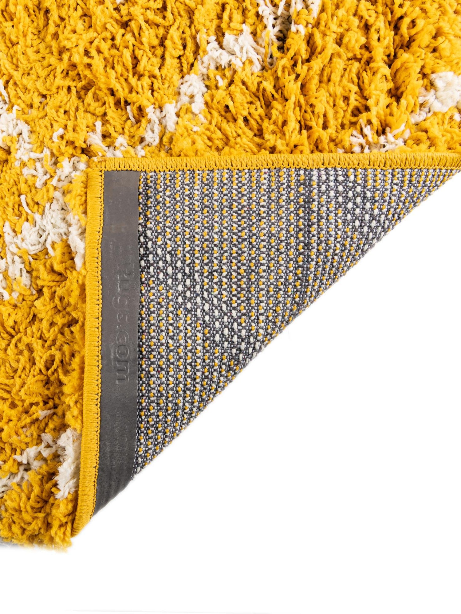 Yellow 4' x 6' Trellis Shag Rectangle Area Rug Thick Soft Touch Fluffy & Plush Shaggy Pile Geometric Modern Unique Carpet for Home Interior Design for Sale at Rug Engine