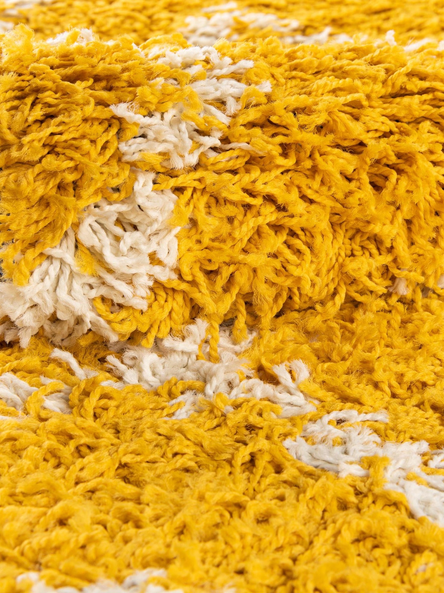 Yellow 10' x 10' Trellis Shag Round Area Rug Thick Soft Touch Fluffy & Plush Shaggy Pile Geometric Modern Unique Carpet for Home Interior Design for Sale at Rug Engine