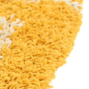 Yellow 5' 3 x 5' 3 Trellis Shag Round Area Rug Thick Soft Touch Fluffy & Plush Shaggy Pile
