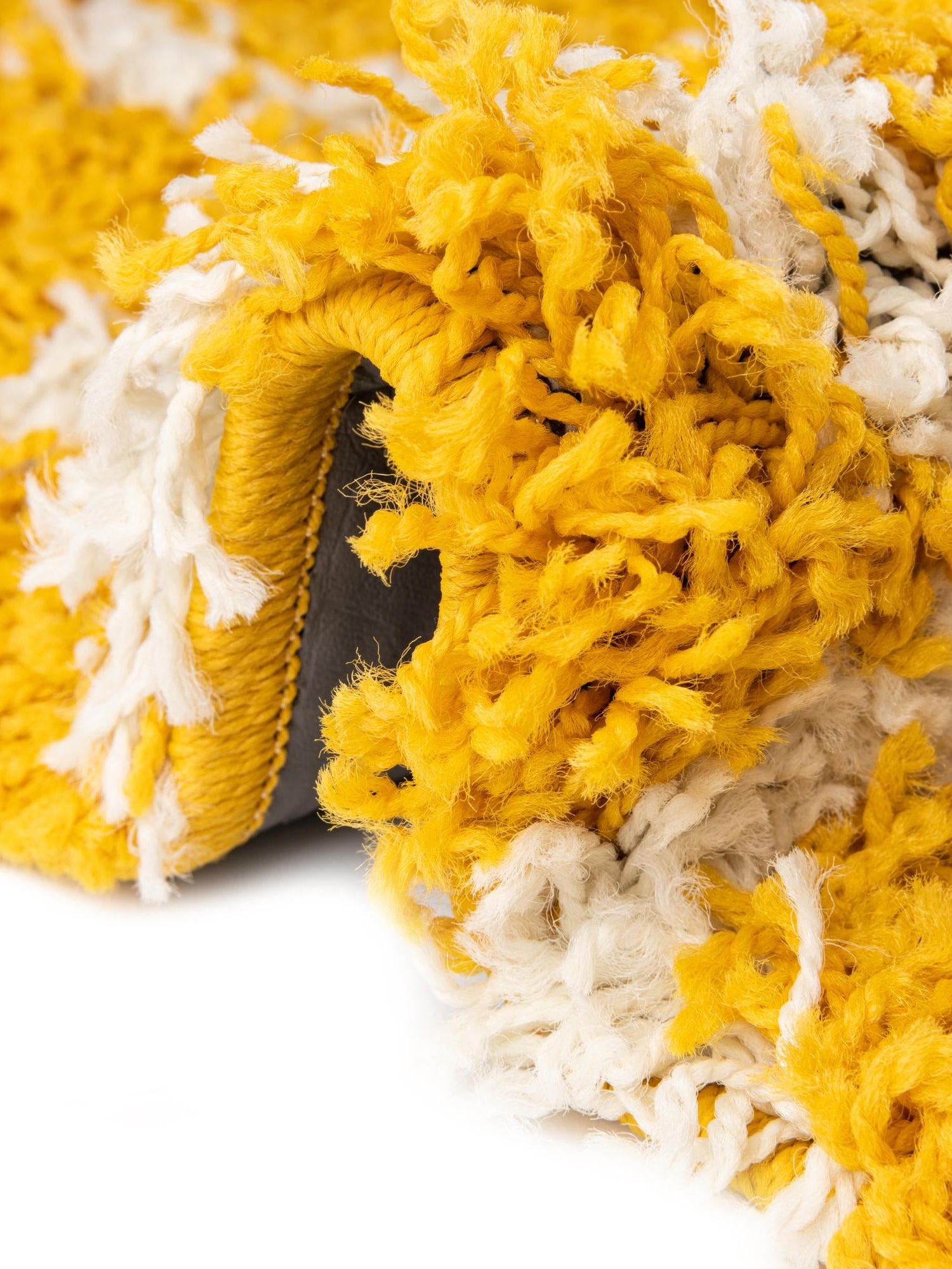 Yellow 10' x 10' Trellis Shag Square Area Rug Thick Soft Touch Fluffy & Plush Shaggy Pile Geometric Modern Unique Carpet for Home Interior Design for Sale at Rug Engine