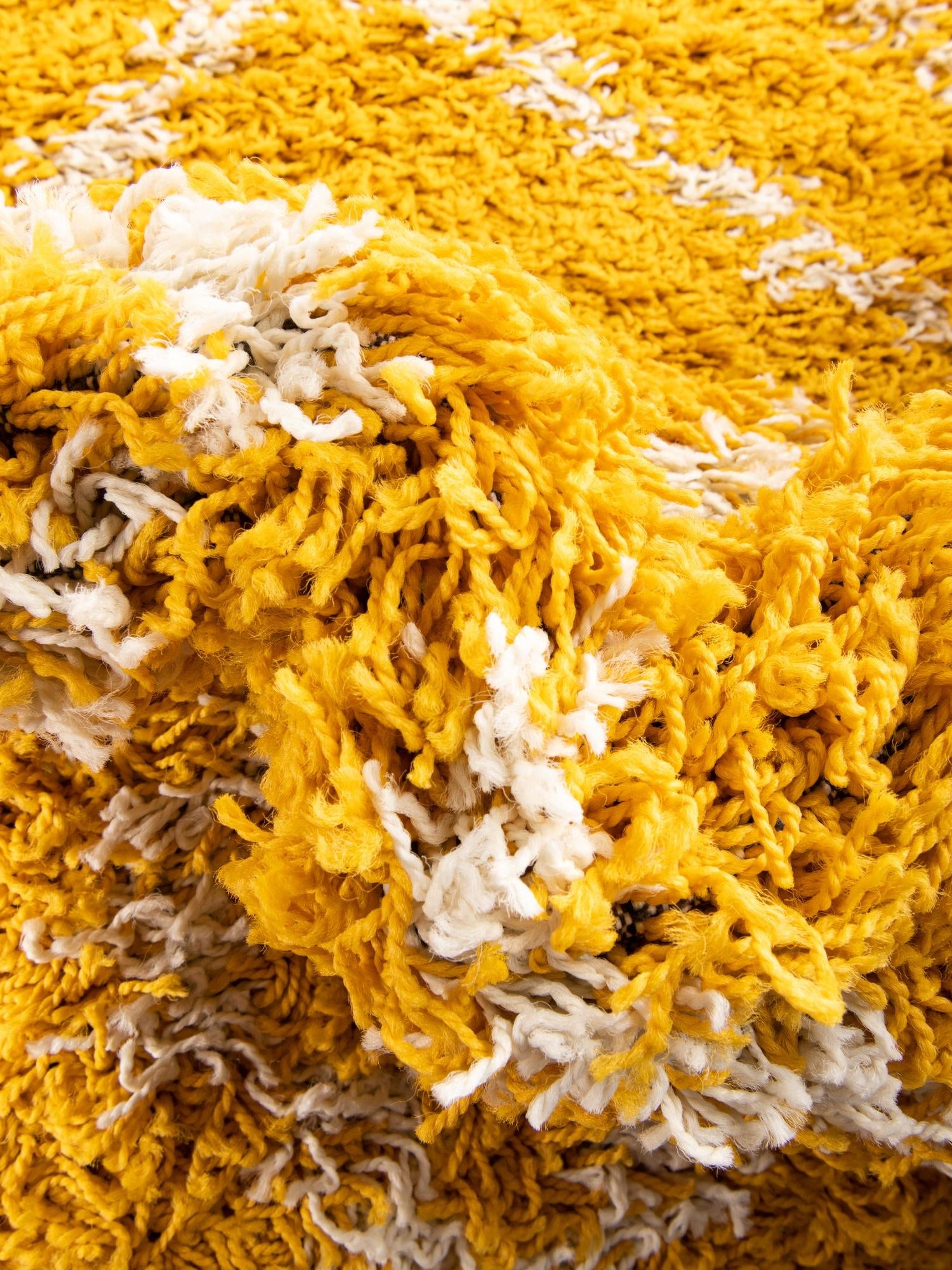 Yellow 2' 7 x 12' Trellis Shag Runner Area Rug Thick Soft Touch Fluffy & Plush Shaggy Pile Geometric Modern Unique Carpet for Home Interior Design for Sale at Rug Engine
