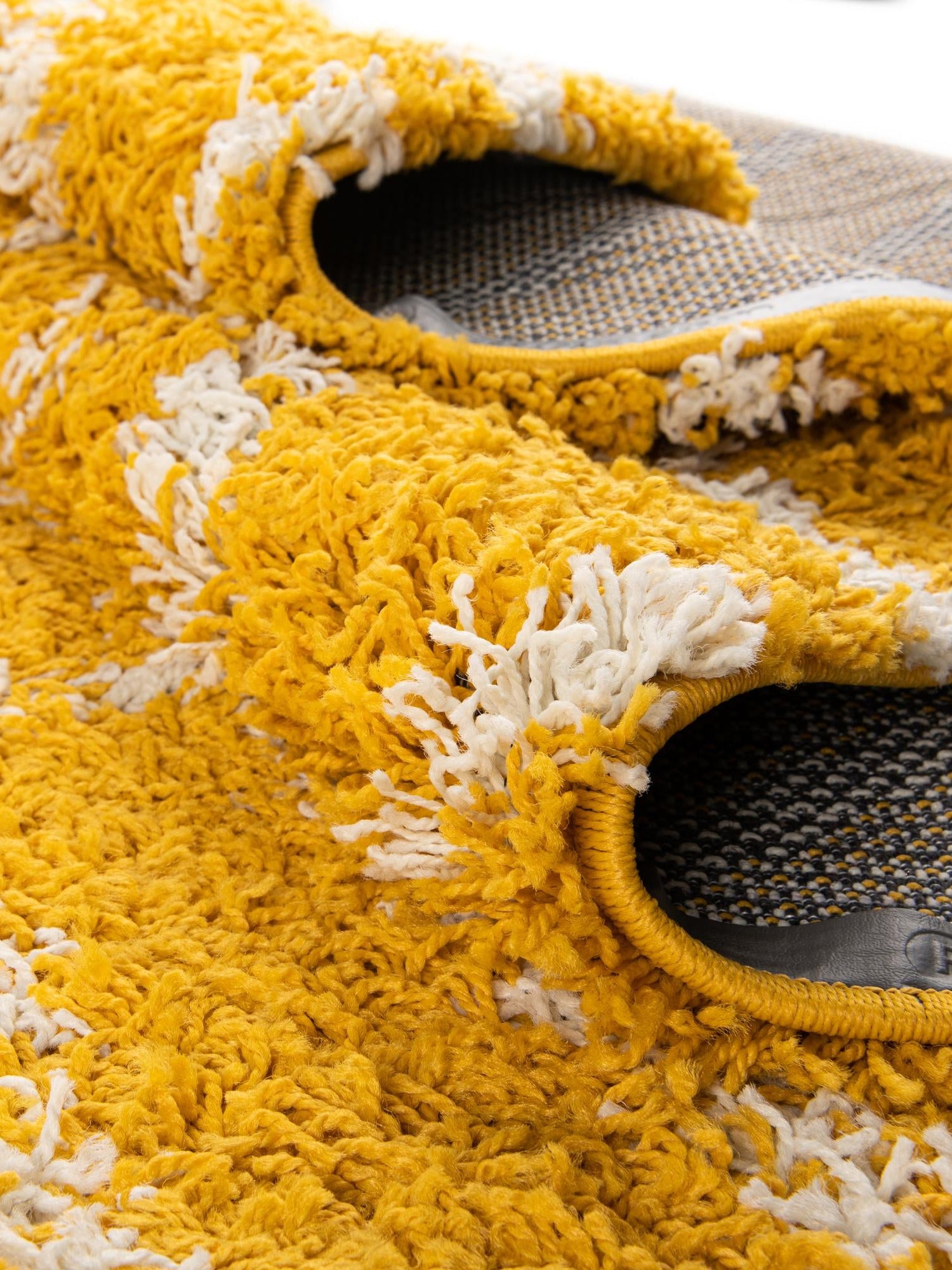Yellow 2' 7 x 12' Trellis Shag Runner Area Rug Thick Soft Touch Fluffy & Plush Shaggy Pile Geometric Modern Unique Carpet for Home Interior Design for Sale at Rug Engine