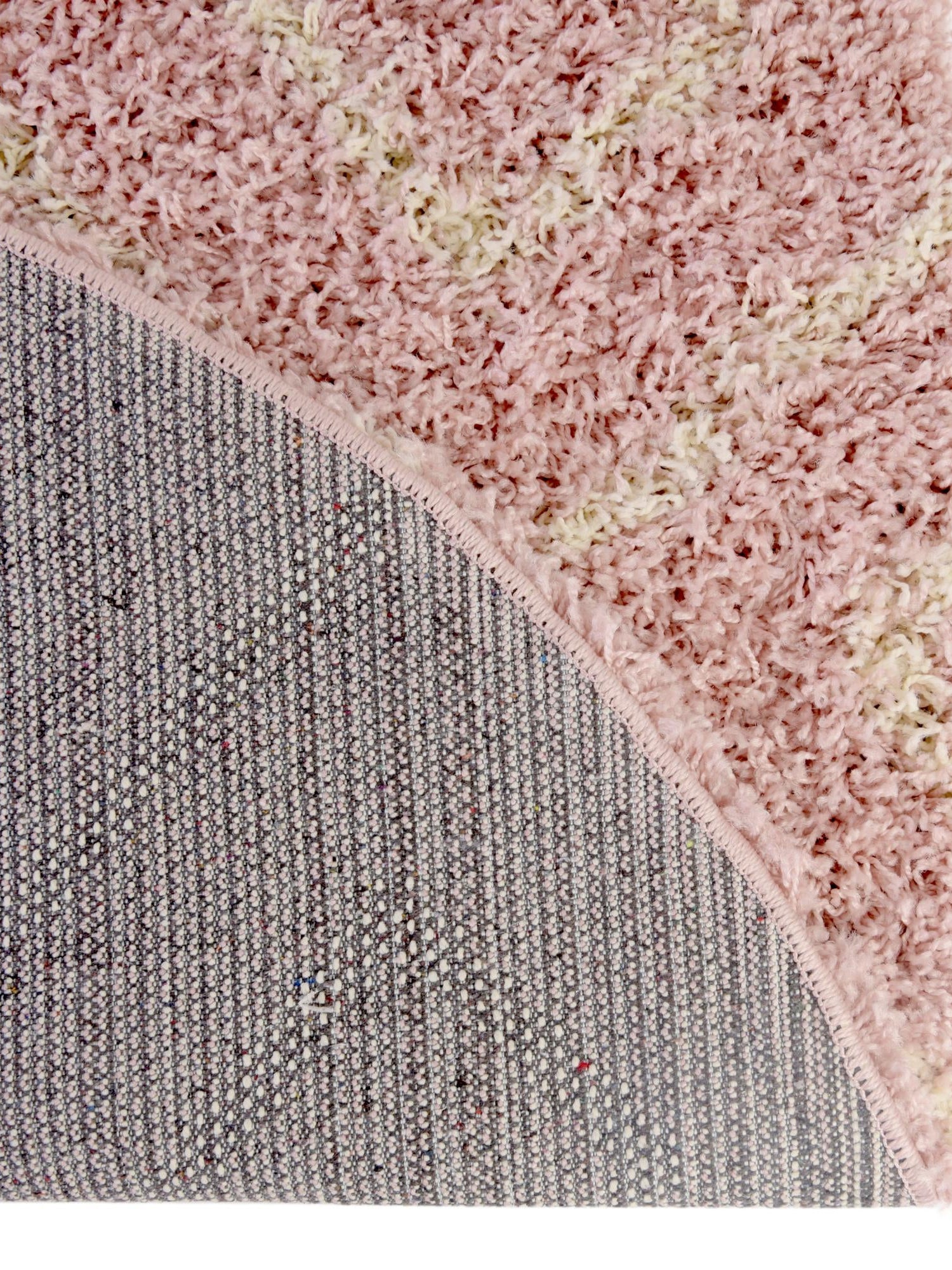 Light Pink 3' 3 x 3' 3 Trellis Shag Round Area Rug Thick Soft Touch Fluffy & Plush Shaggy Pile Geometric Modern Unique Carpet for Home Interior Design for Sale at Rug Engine