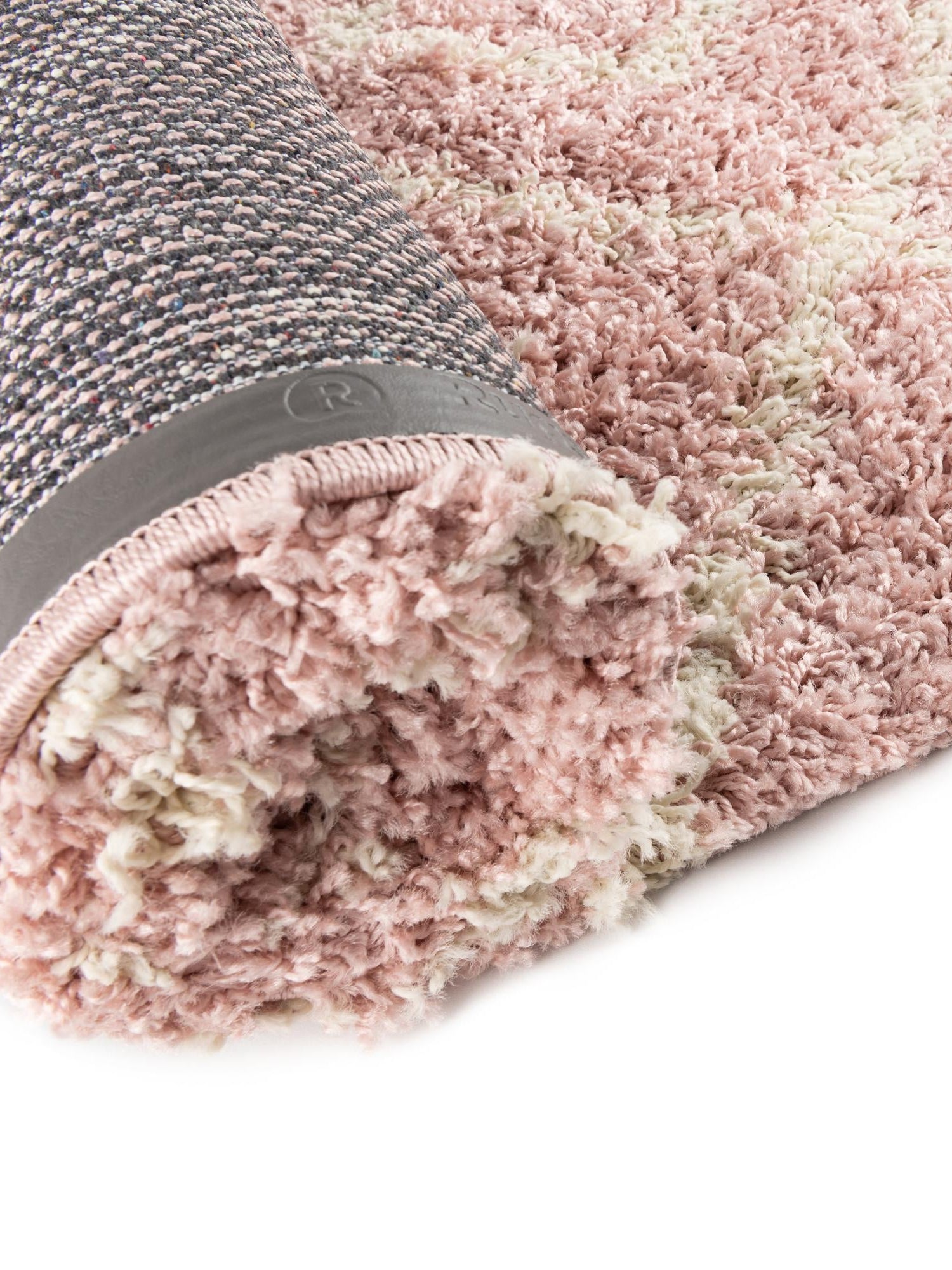 Light Pink 3' 3 x 3' 3 Trellis Shag Round Area Rug Thick Soft Touch Fluffy & Plush Shaggy Pile Geometric Modern Unique Carpet for Home Interior Design for Sale at Rug Engine