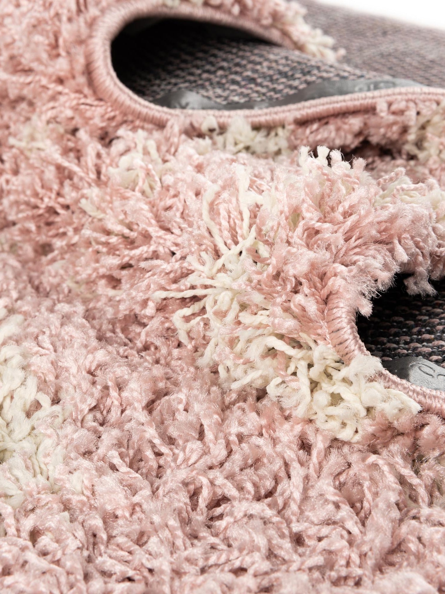 Light Pink 7' 10 x 7' 10 Trellis Shag Round Area Rug Thick Soft Touch Fluffy & Plush Shaggy Pile Geometric Modern Unique Carpet for Home Interior Design for Sale at Rug Engine