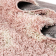 Light Pink 6' x 6' Trellis Shag Round Area Rug Thick Soft Touch Fluffy & Plush Shaggy Pile