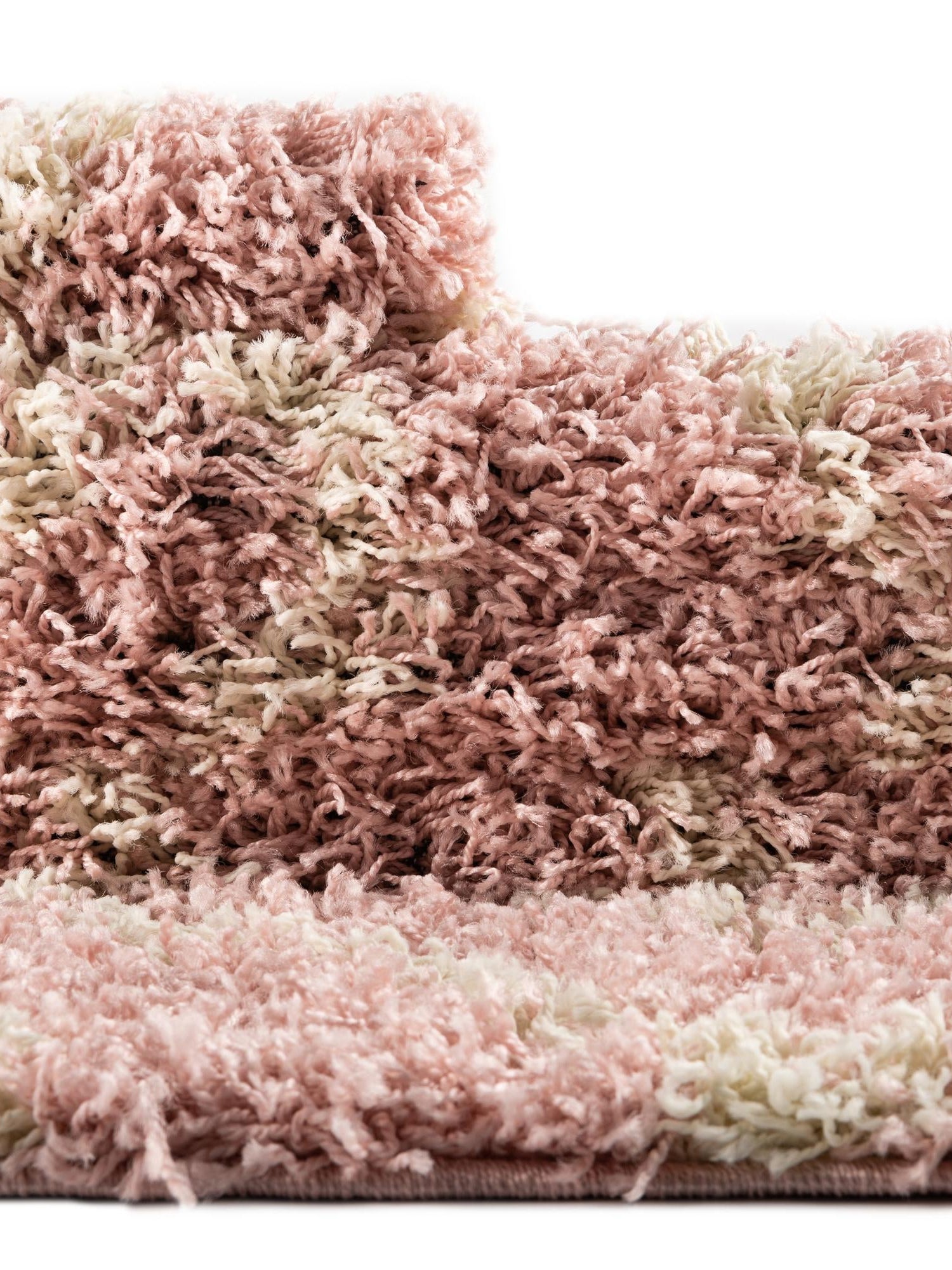 Light Pink 6' x 6' Trellis Shag Square Area Rug Thick Soft Touch Fluffy & Plush Shaggy Pile Geometric Modern Unique Carpet for Home Interior Design for Sale at Rug Engine