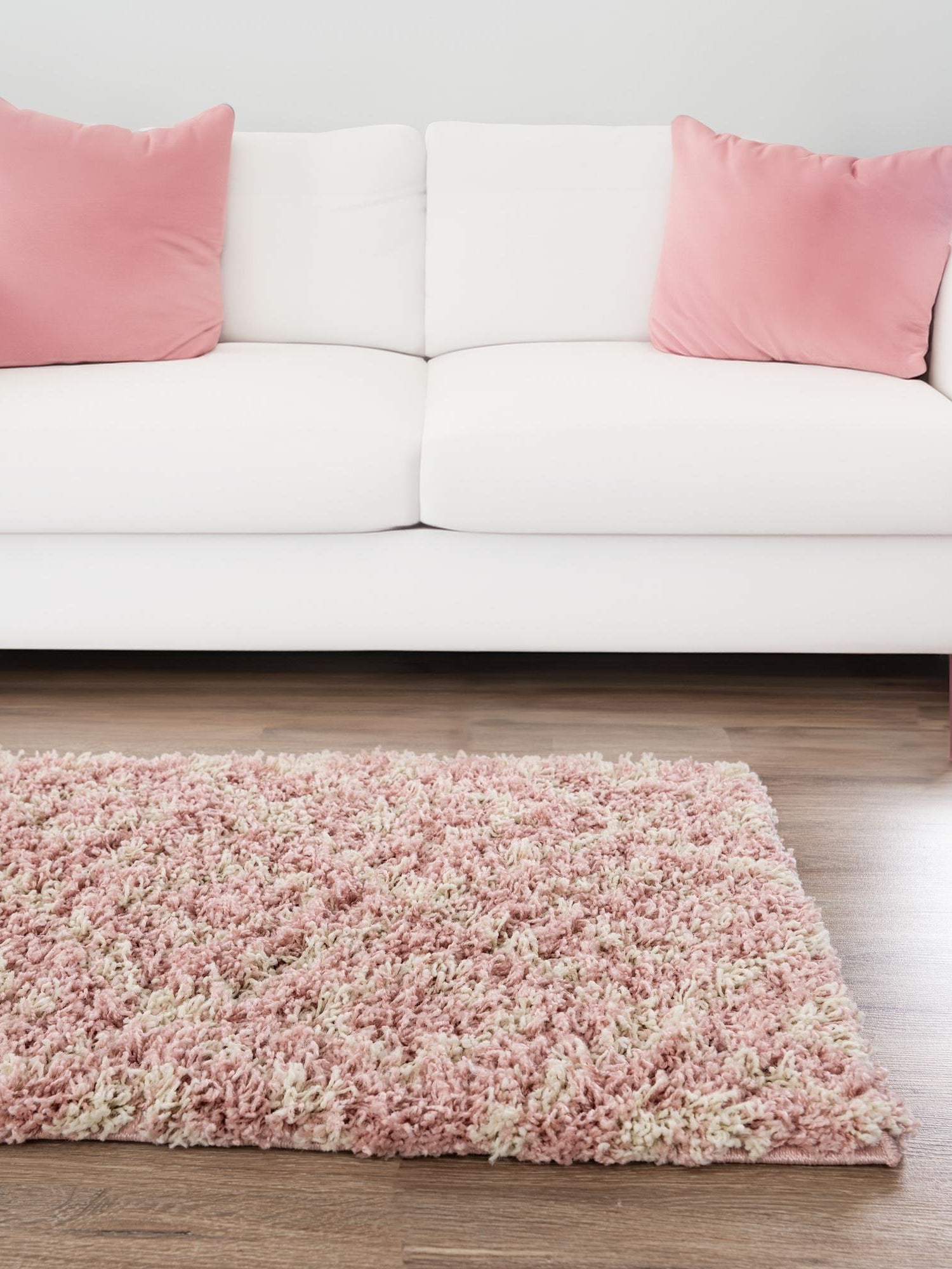 Light Pink 2' x 6' Trellis Shag Runner Area Rug Thick Soft Touch Fluffy & Plush Shaggy Pile Geometric Modern Unique Carpet for Home Interior Design for Sale at Rug Engine