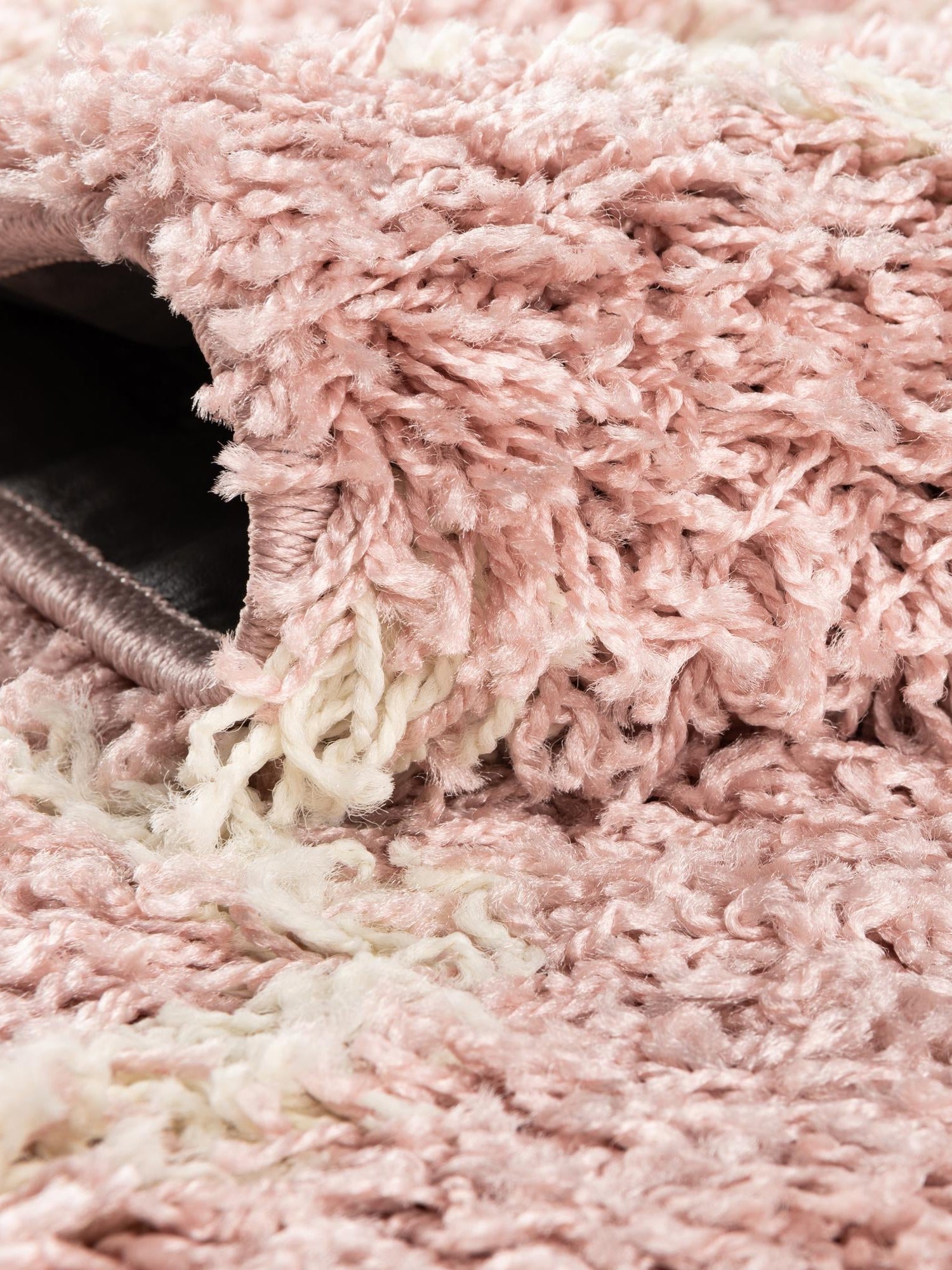 Light Pink 2' x 5' Trellis Shag Runner Area Rug Thick Soft Touch Fluffy & Plush Shaggy Pile