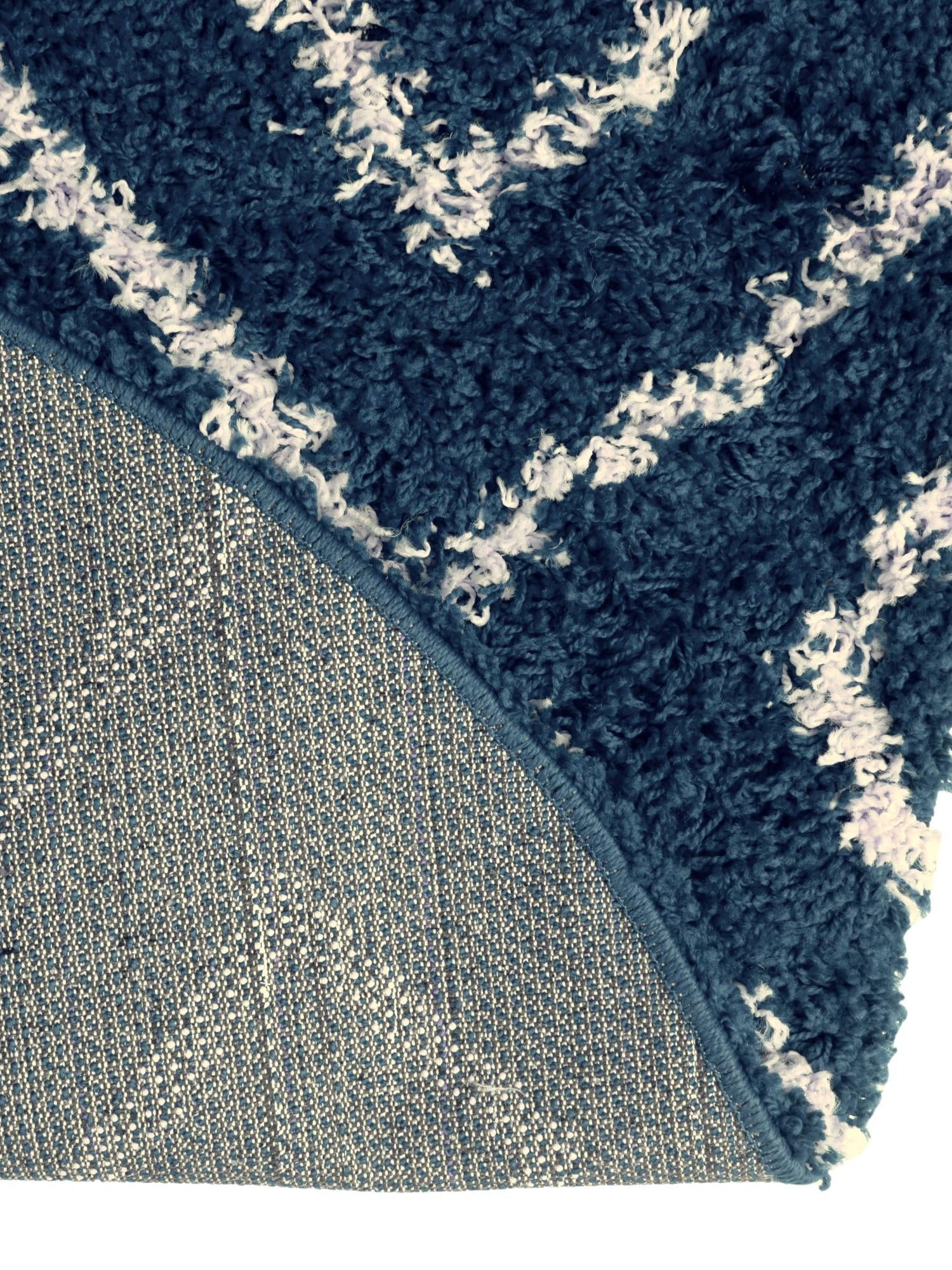 Navy Blue 7' 10 x 10' Trellis Shag Oval Area Rug Thick Soft Touch Fluffy & Plush Shaggy Pile Geometric Modern Unique Carpet for Home Interior Design for Sale at Rug Engine