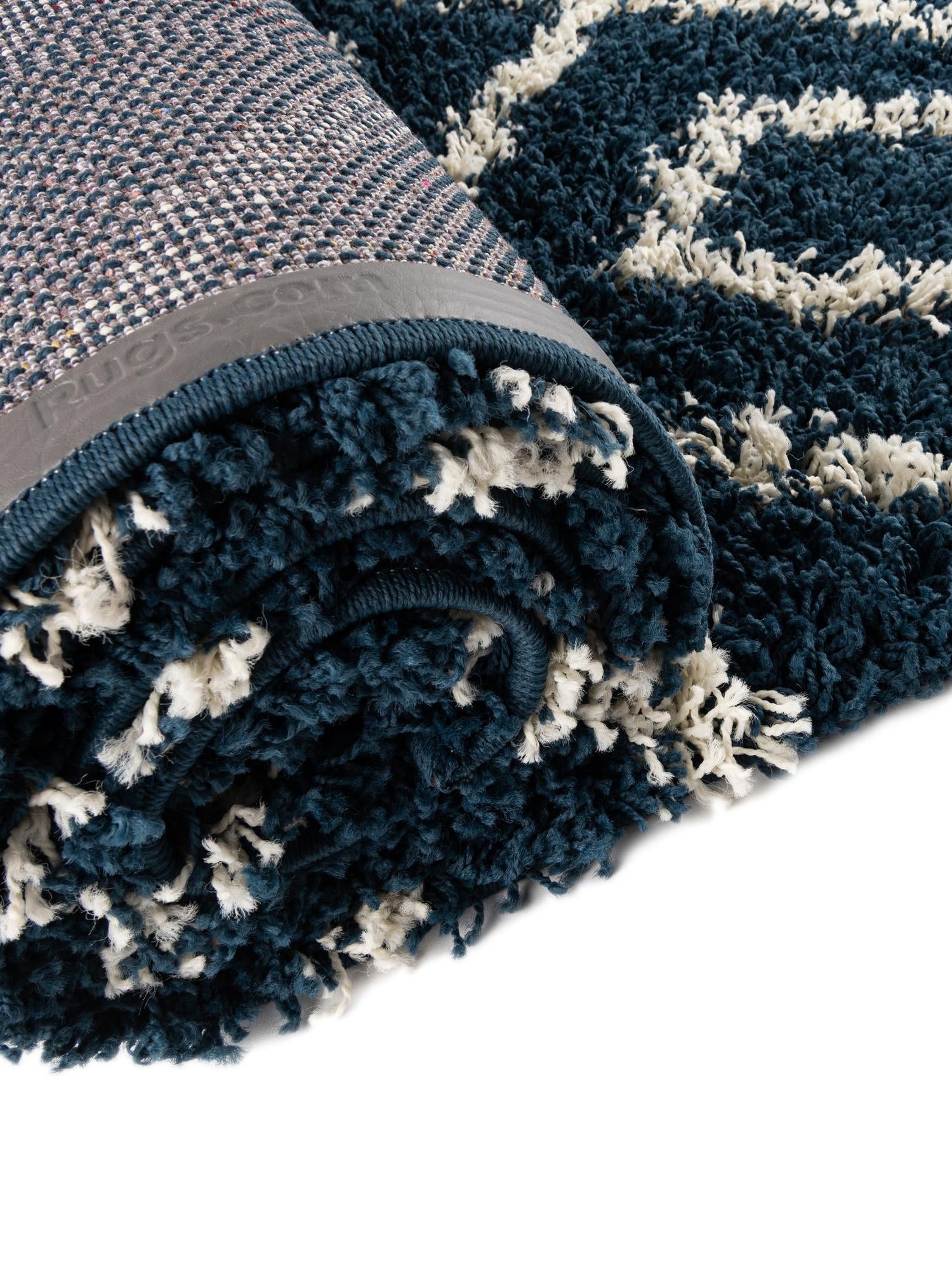 Navy Blue 7' 10 x 10' Trellis Shag Oval Area Rug Thick Soft Touch Fluffy & Plush Shaggy Pile Geometric Modern Unique Carpet for Home Interior Design for Sale at Rug Engine