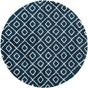 Navy Blue 10' x 10' Trellis Shag Round Area Rug Thick Soft Touch Fluffy & Plush Shaggy Pile