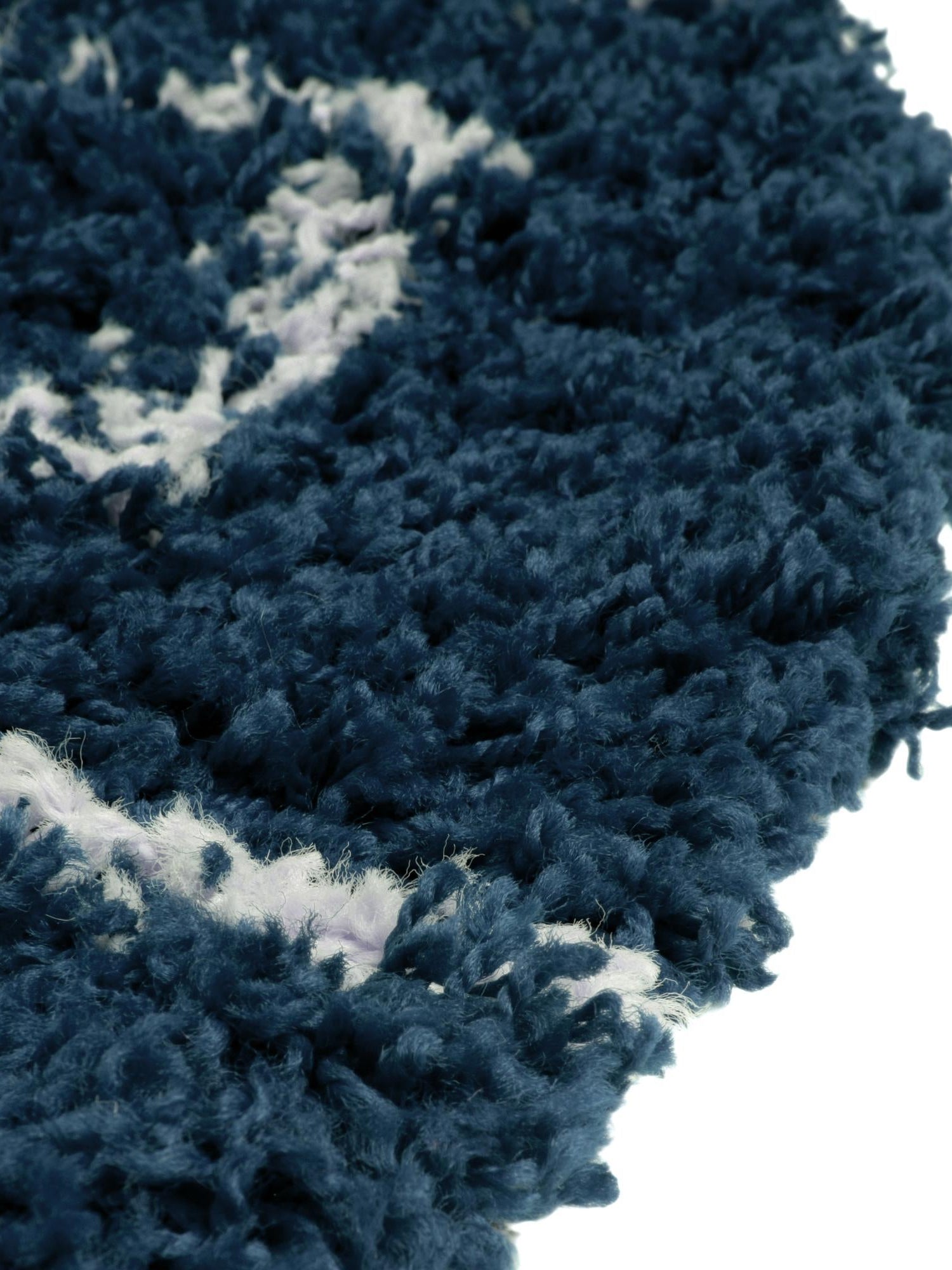 Navy Blue 6' x 6' Trellis Shag Round Area Rug Thick Soft Touch Fluffy & Plush Shaggy Pile Geometric Modern Unique Carpet for Home Interior Design for Sale at Rug Engine