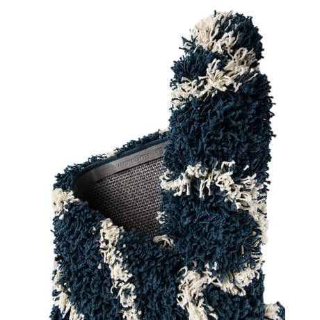 Navy Blue 4' x 4' Trellis Shag Square Area Rug Thick Soft Touch Fluffy & Plush Shaggy Pile Geometric Modern Unique Carpet for Home Interior Design for Sale at Rug Engine