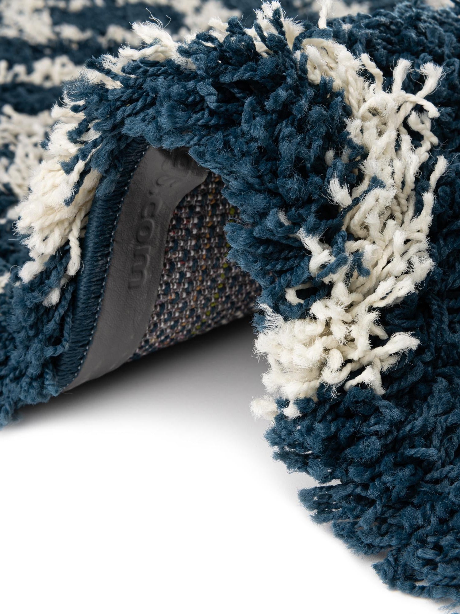 Navy Blue 2' x 7' Trellis Shag Runner Area Rug Thick Soft Touch Fluffy & Plush Shaggy Pile Geometric Modern Unique Carpet for Home Interior Design for Sale at Rug Engine