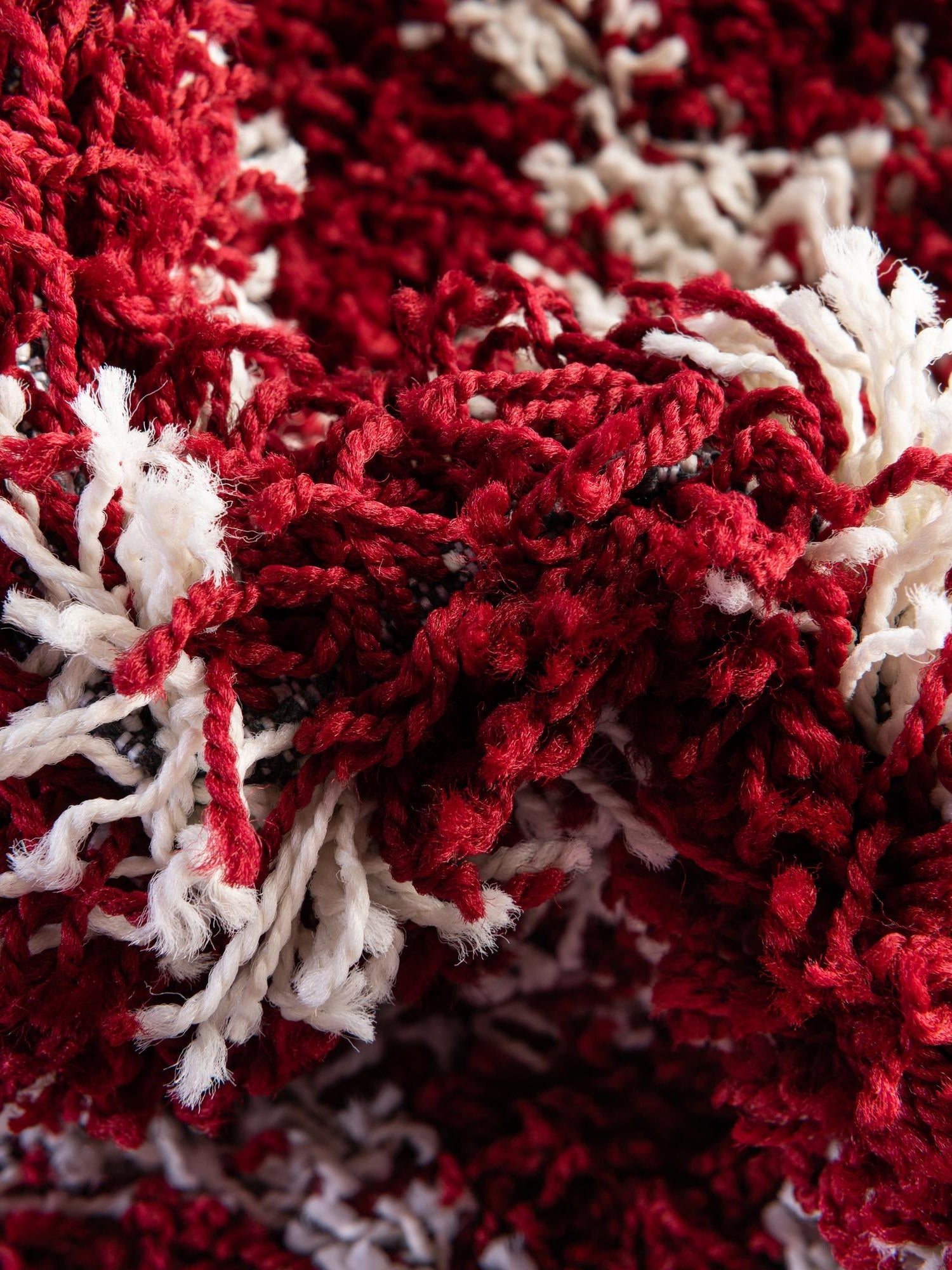 Burgundy Red 10' x 10' Trellis Shag Round Area Rug Thick Soft Touch Fluffy & Plush Shaggy Pile Geometric Modern Unique Carpet for Home Interior Design for Sale at Rug Engine